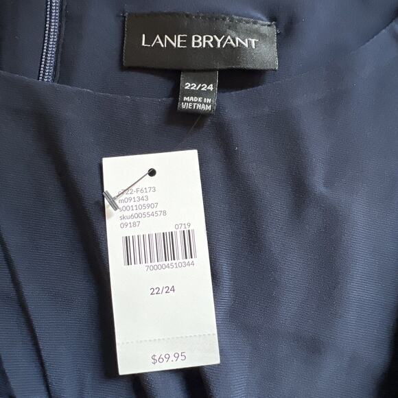 Lane Bryant NWT ORG $69 Party Silky Dress Women 22 24 Navy Sleeveless - Picture 8 of 11